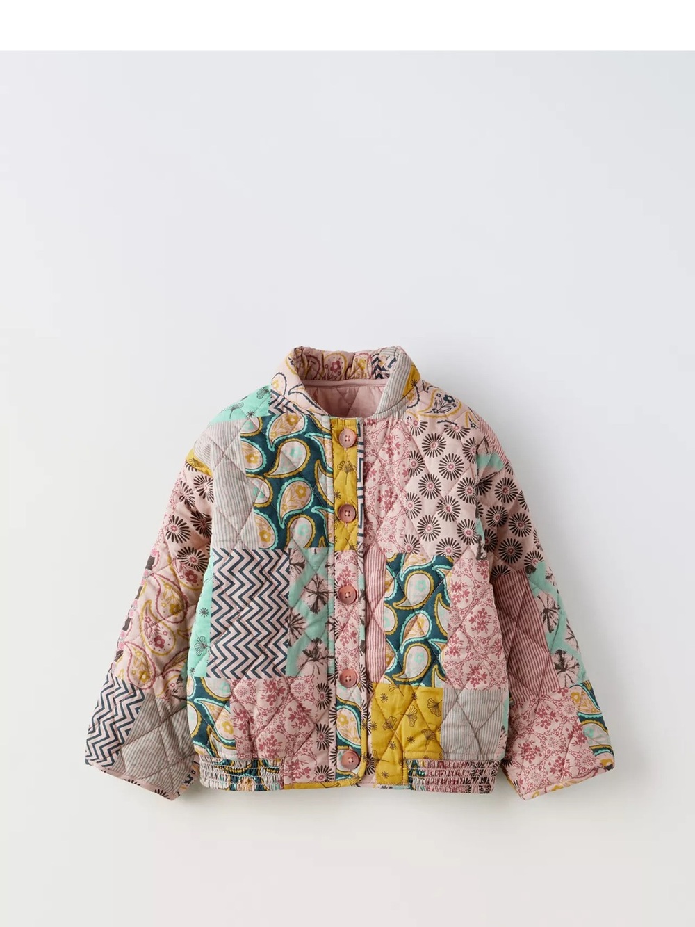 Zara Quilted Patchwork Kids Jacket - Multicolor